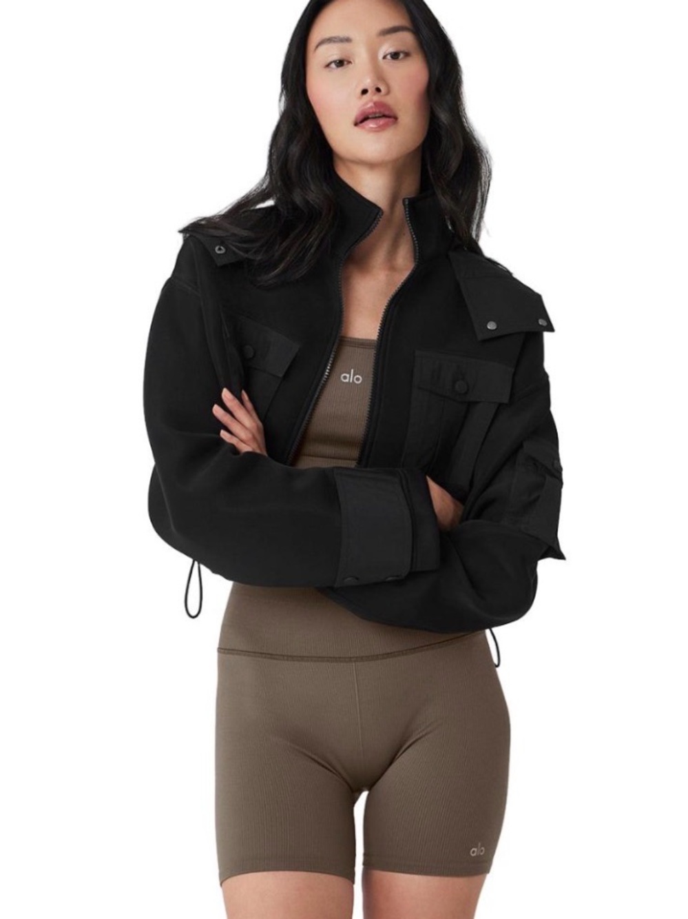 ALO Cropped Engage Cargo Parka Jacket size M - Picture 3 of 7